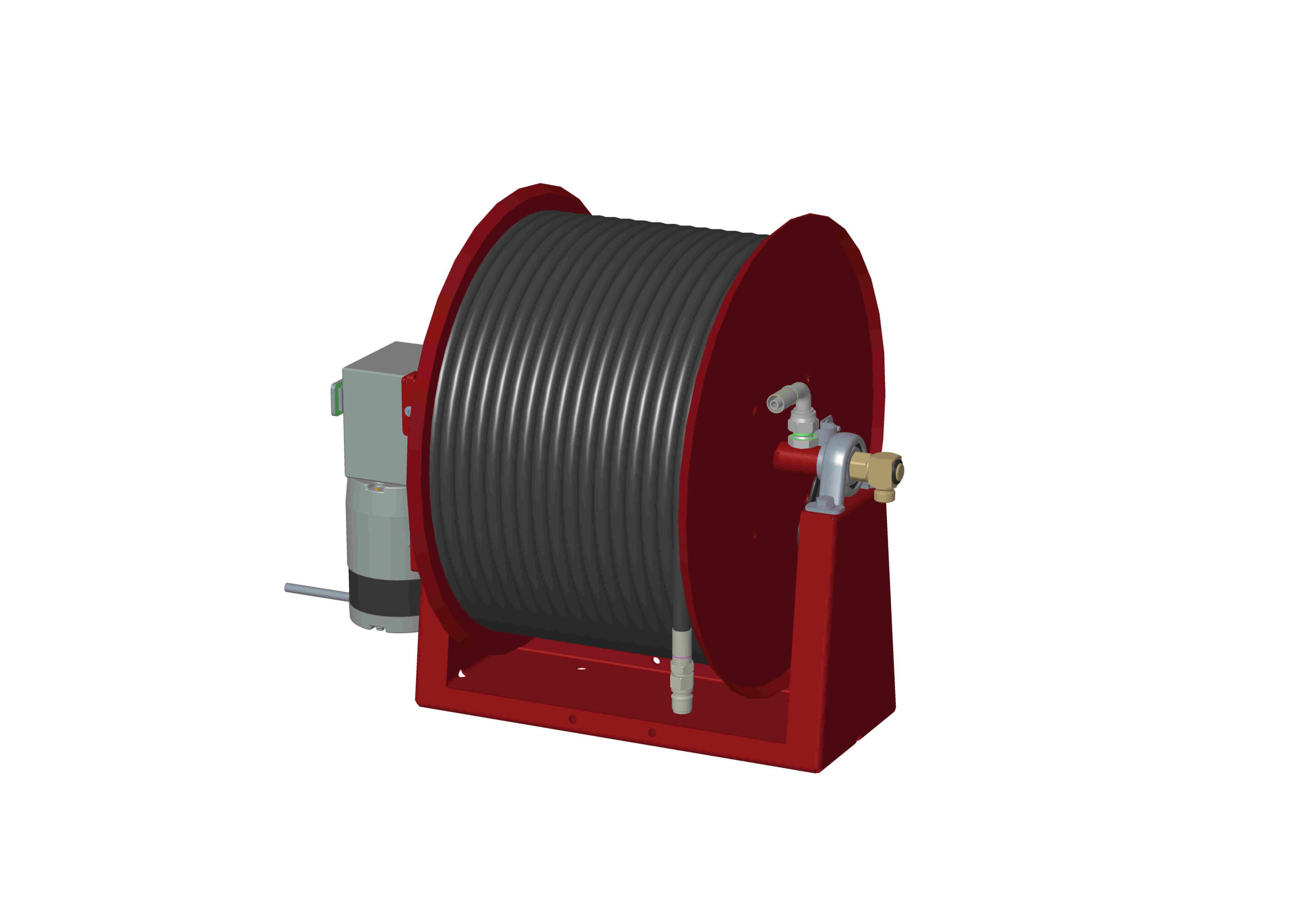 12 or 24v electric fixed hose reel including quick couplings